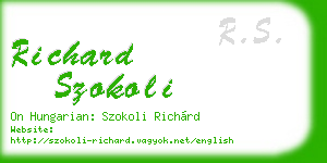 richard szokoli business card